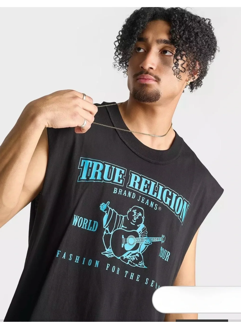 True Religion Black Sleeveless Graphic Tshirt.. Size Medium